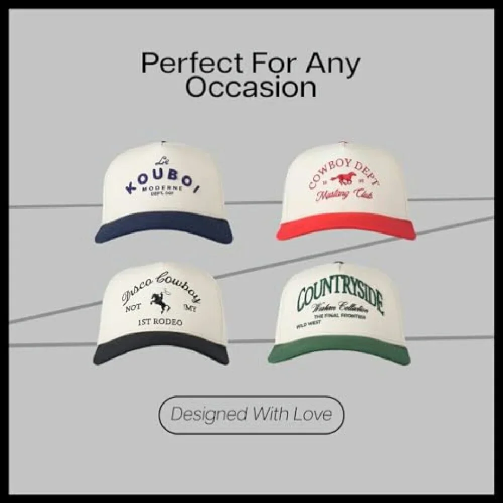 Vintage Trucker Snapback Hat - Adjustable 100% Cotton Embroidered